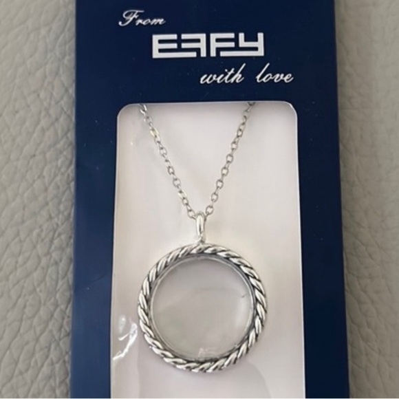 EFFY Silver Locket Pendant Necklace Opens To Hold Memorable Keepsakes Charm - Picture 2 of 5